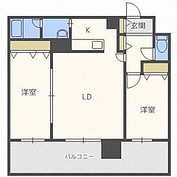 エッジウォーターテラス 2LDKの間取図画像