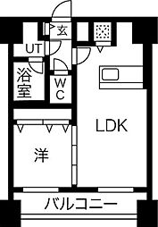レジデンスセゾン 1LDKの間取図画像