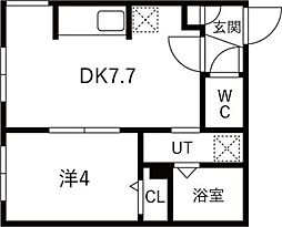 Raffine南郷通III 1DKの間取図画像