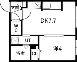 Raffine南郷通III 1DKの間取図画像
