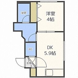 フォーチュンプラスサッポロ 1DKの間取図画像