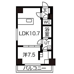 TROIS1st 1LDKの間取図画像