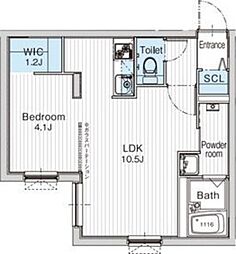 札幌市豊平区平岸一条13丁目マンション 1LDKの間取図画像