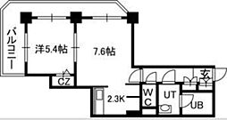 PRIMEURBAN札幌リバーフロント 1LDKの間取図画像