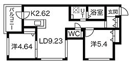 ミカエルアルファ5 2LDKの間取図画像