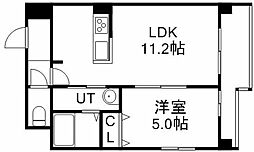 サンコート南郷通 1LDKの間取図画像
