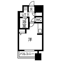レジデンスセゾン ワンルームの間取図画像