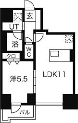 マストライフ南4条 1LDKの間取図画像