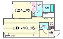 グランディール本郷通 1LDKの間取図画像
