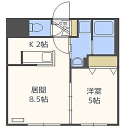シティプレミア豊平 1LDKの間取図画像