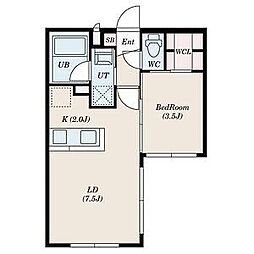 S-RESIDENCE厚別南 1LDKの間取図画像