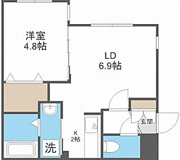 LUNACLARISKIKUSUI 1LDKの間取図画像