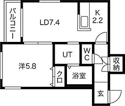CozyPlace栄通 1LDKの間取図画像