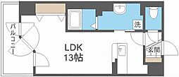 UURコート札幌南3条プレミアタワー ワンルームの間取図画像