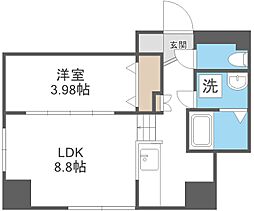 フロントコート南平岸 1LDKの間取図画像