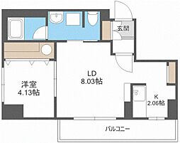 レシディア大通り西 1LDKの間取図画像