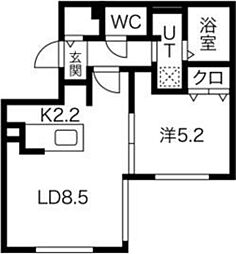 Eclatunemaison 1LDKの間取図画像