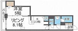 PRIMEURBAN札幌リバーフロント 1LDKの間取図画像
