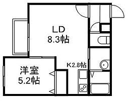 LIBERTYCOURT 1LDKの間取図画像