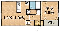 LEMONed菊水 1LDKの間取図画像