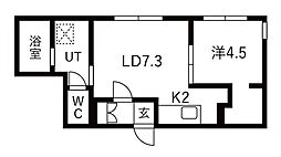 THE EAST SAPPORO 1LDKの間取図画像