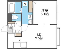 平岸アペリオ 1LDKの間取図画像