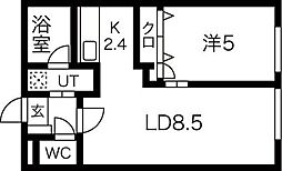 リラサンテ東札幌 1LDKの間取図画像