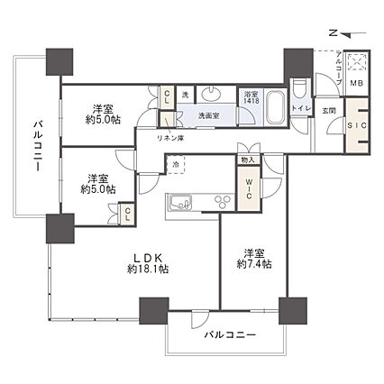【間取り】高層...