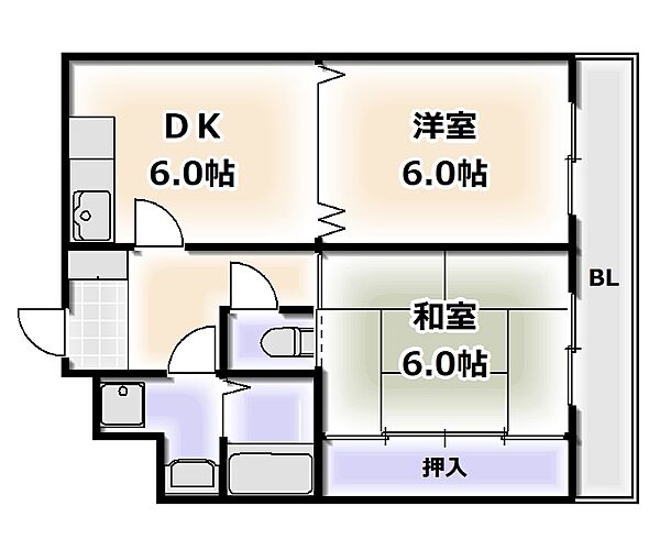 大阪府大阪市浪速区日本橋西2丁目(賃貸マンション2DK・4階・41.00㎡)の写真 その2