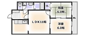 大阪府大阪市浪速区大国2丁目（賃貸マンション2LDK・2階・52.25㎡） その2