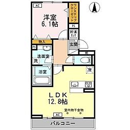 グランデタカオカA 1LDKの間取図画像