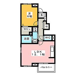 メゾン・ド・グラース 1LDKの間取図画像