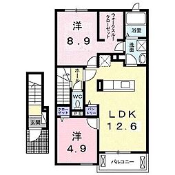 グリーンヒルズT・M 2LDKの間取図画像