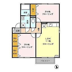 ユーエス広見 2LDKの間取図画像