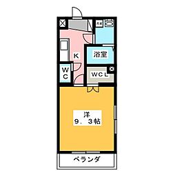ヴィヴルミュウ2 1Kの間取図画像