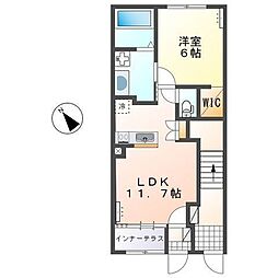 ニュークレスト七本松 1LDKの間取図画像