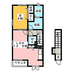 メゾンフォレスト 1LDKの間取図画像