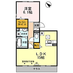 セジュールゆめみらい 1LDKの間取図画像
