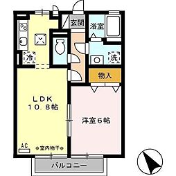 ソレイユ長沢1 1LDKの間取図画像