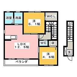 クレアスTMB 2LDKの間取図画像
