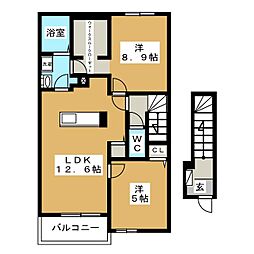 コンフォート・ソレイユ2 2LDKの間取図画像