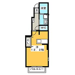 コートヤード3 ワンルームの間取図画像