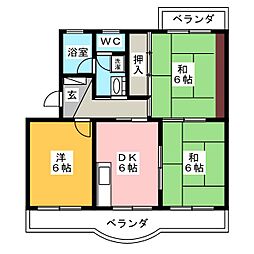 コーポラス望月 3DKの間取図画像