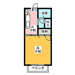 サンシャインコーポ 1Kの間取図画像
