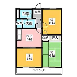 ライフポートイセタニ 3DKの間取図画像