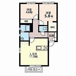 フォーリーブスB 2LDKの間取図画像