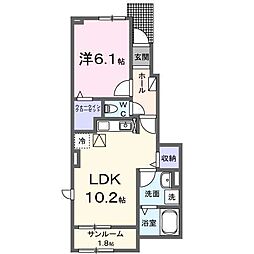 アステル 1LDKの間取図画像