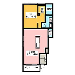アンジュ 1LDKの間取図画像