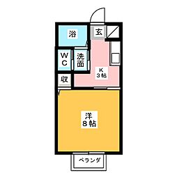 (株)宝楽社員寮 1Kの間取図画像