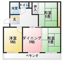 マンションセントラル・フジ 3DKの間取図画像